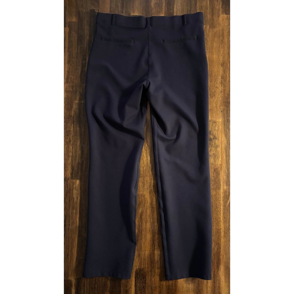 Quince Women’s Large Pants Ponte Straight Leg Ultra Stretch Pull On Navy Blue - Picture 3 of 15
